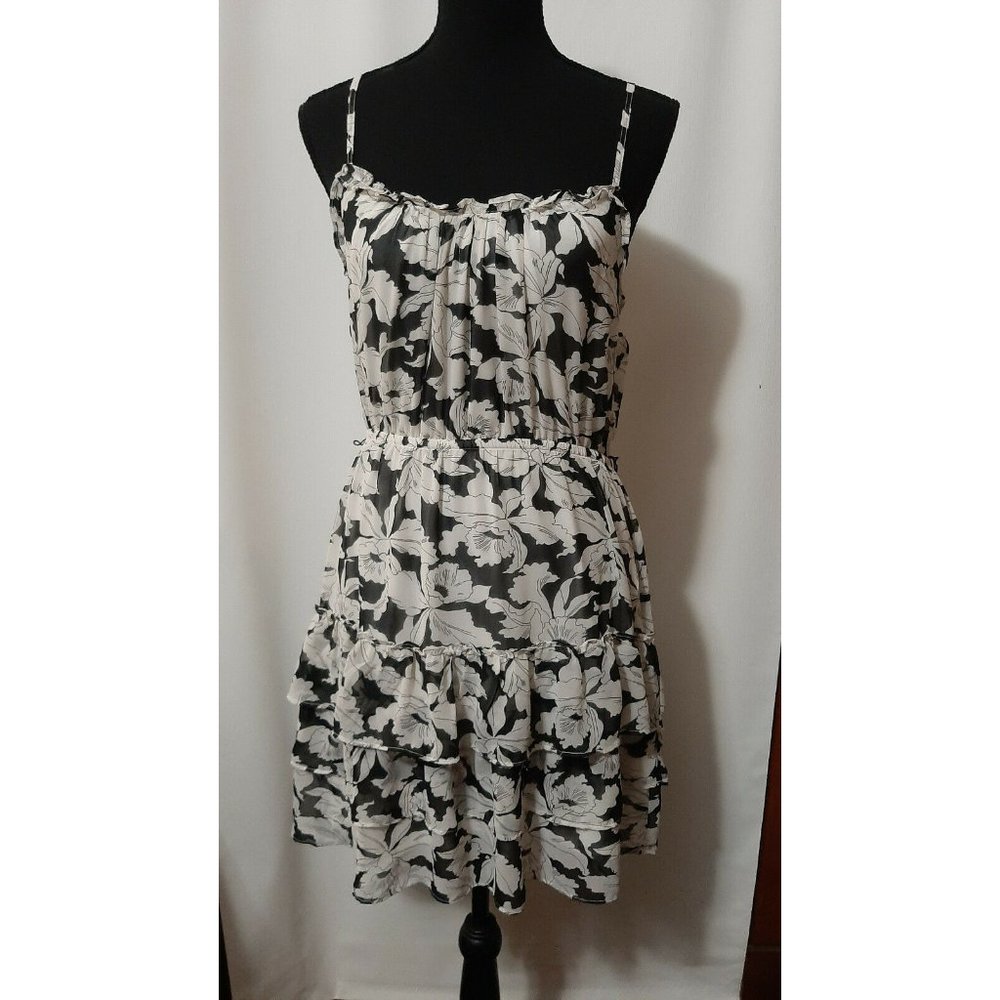 American Eagle Outfitters Black w/White Flowers Size 6 Women's Dress Party